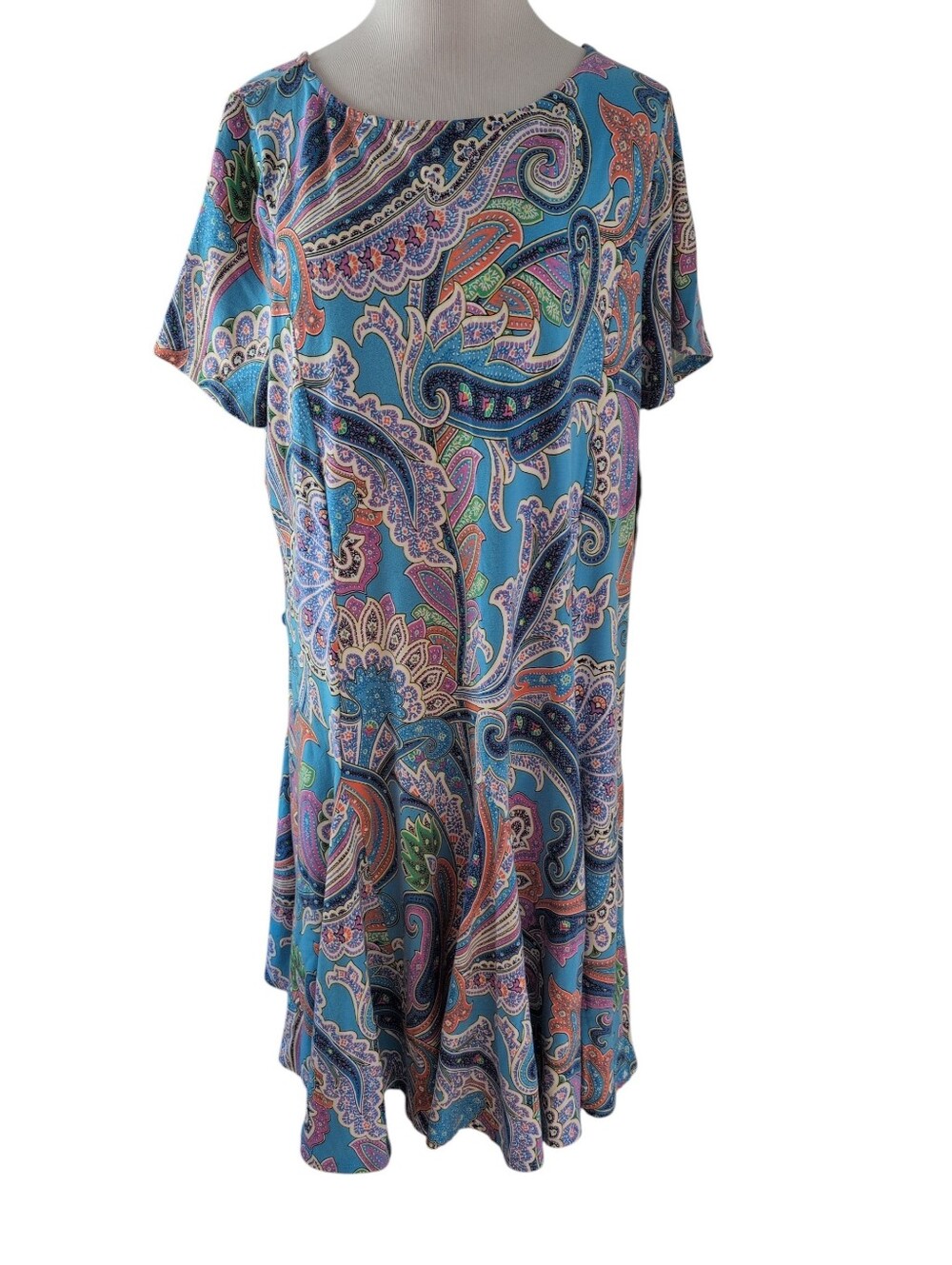 Lauren Ralph Lauren Paisley Print Dress, Flutter Bottom, NWT, Women's 2X
